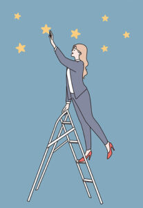 climbing ladder to stars